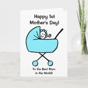 Baby Boy Happy First Mother's Day Card
