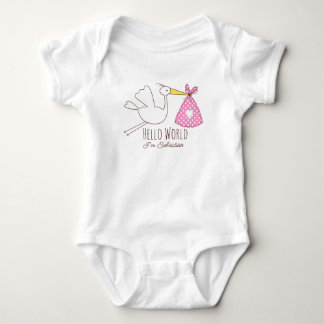 Baby Boy Hello World I'm Sebastian Personalized Bodysuit
