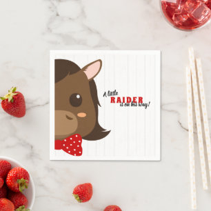 Baby Boy Horse Red Baby Shower Napkin