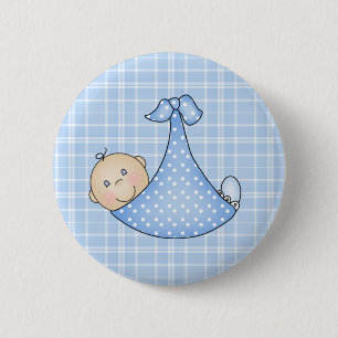 Baby Boy in Blanket 6 Cm Round Badge