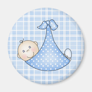 Baby Boy in Blanket Magnet