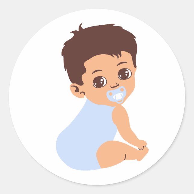 Baby Boy in Blue Romper Cutout Sticker (Front)