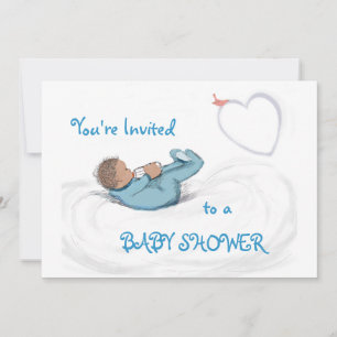 Baby Boy in Clouds Invitation