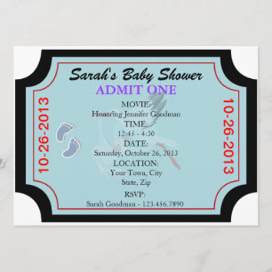 Baby Boy Invitation Admit One Customised