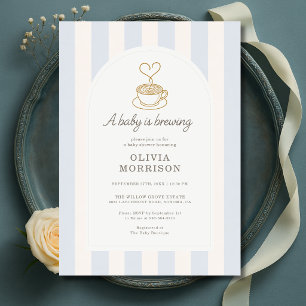 Baby Boy is Brewing Coffee Baby Shower Invitation
