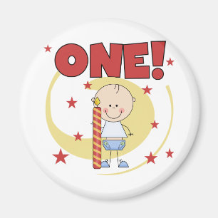 Baby Boy is One 1st Birthday Tshirts and Gifts Magnet