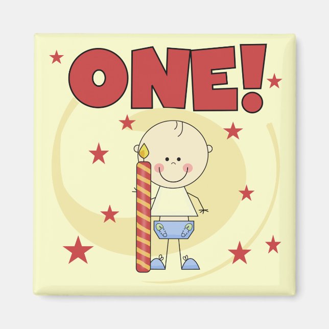 Baby Boy is One 1st Birthday Tshirts and Gifts Magnet (Front)
