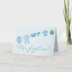 Baby Boy Italian Congratulations Card