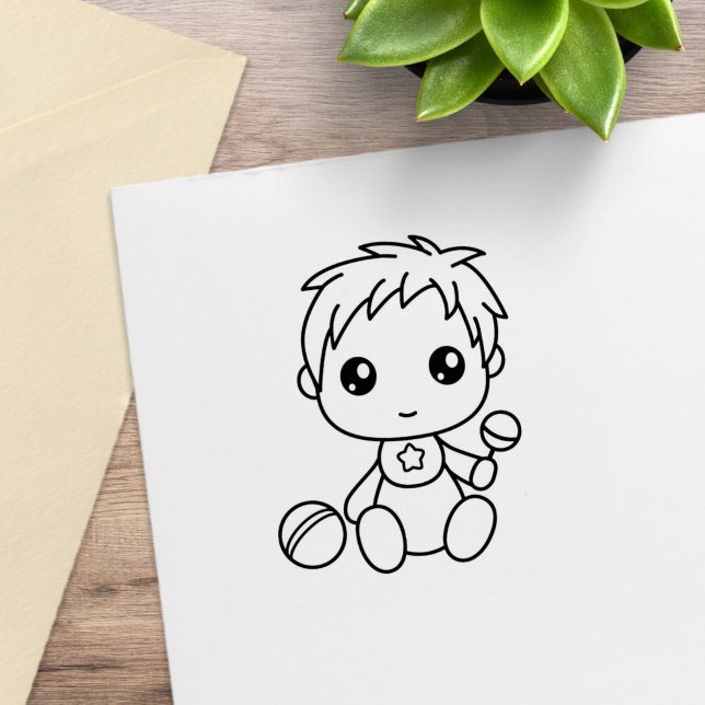 Baby Boy Jumpsuit Colour Me Rubber Stamp (Creator Uploaded)