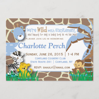 Baby Boy Jungle Baby Shower Invitation