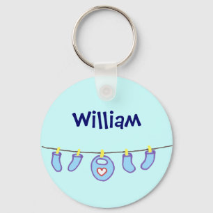 Baby Boy Laundry It's A Boy! Personalised Key Ring