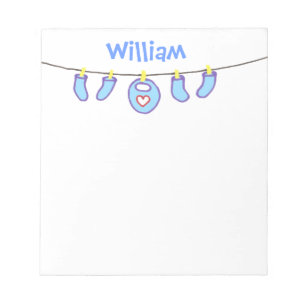Baby Boy Laundry It's A Boy! Personalised Name Notepad