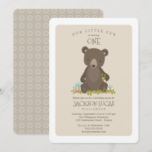 Baby Boy Little Cub Child's Birthday Party Invitation