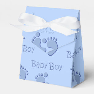 Baby Boy Little Feet Footprint Shower Party Favour Favour Box