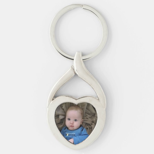 Baby Boy Little Son Personalised Photo Key Chain (Front)