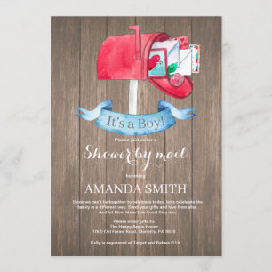 Baby Boy Long Distance Shower by Mail Invitation