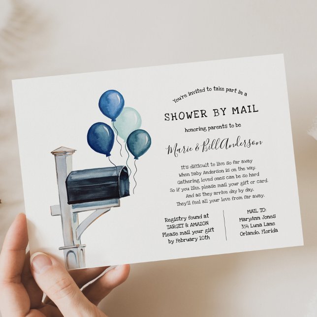 Baby Boy Long Distance Shower by Mail Invitation (Creator Uploaded)
