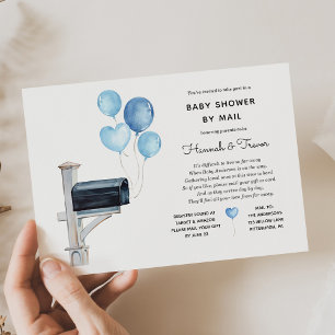 Baby Boy Long Distance Shower by Mail Invitation