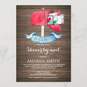 Baby Boy Long Distance Shower by Mail Invitation