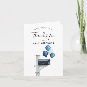 Baby Boy Long Distance Shower Thank You Card