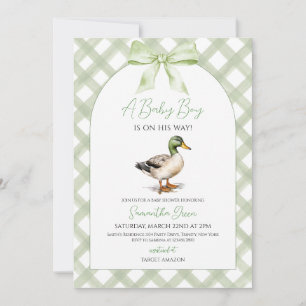 Baby Boy Mallard Duck Baby Shower Invitation