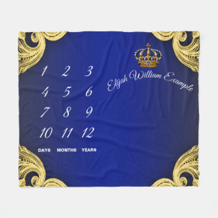 Baby Boy Milestone Prince Baby Blanket