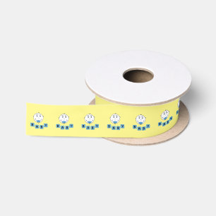 Baby Boy Mischief Face with Binky Satin Ribbon