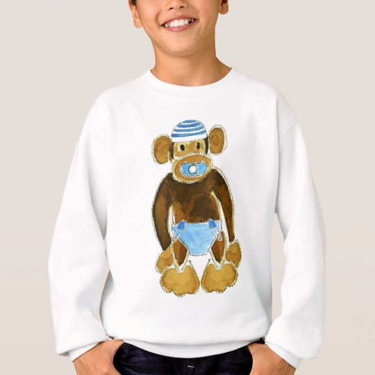 Baby Boy Monkey Diaper Sweatshirt