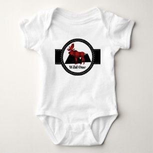Baby boy moose wild one bodysuit