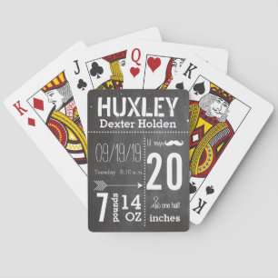 Baby Boy Moustache lil' Man Vintage Retro Playing Cards