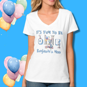 Baby Boy' Mum Name One Cute Dinosaurs  T-Shirt