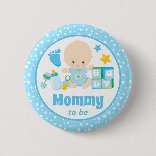 Baby Boy Mummy to Be Blue Stars 6 Cm Round Badge