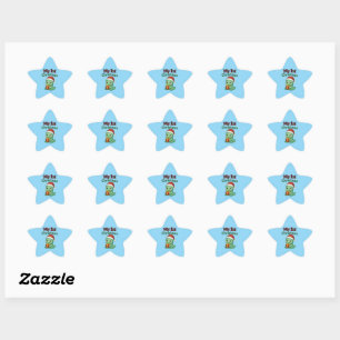 Baby Boy My 1st Christmas Dino Star Sticker