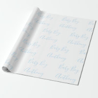 Baby Boy Name Blue Script Customised Wrapping 