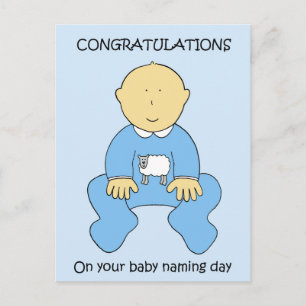 Baby Boy Naming Day Congratulations Postcard