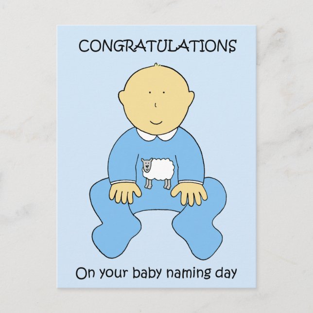 Baby Boy Naming Day Congratulations Postcard (Front)