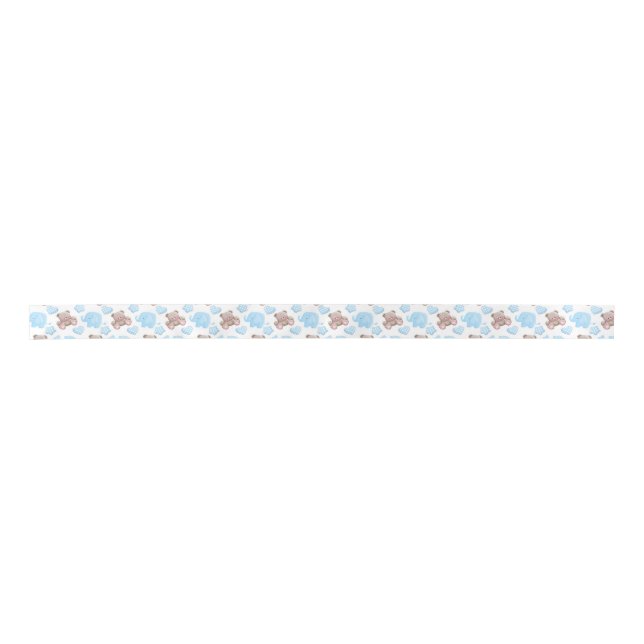 Baby Boy Nursery Animals Ribbon Satin Ribbon (Front)