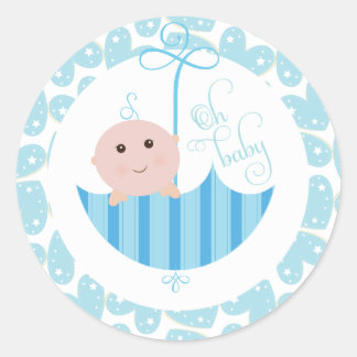 Baby Boy Oh Baby Shower umberella Sticker