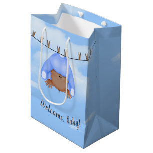 Baby Boy on Clothesline Medium Gift Bag