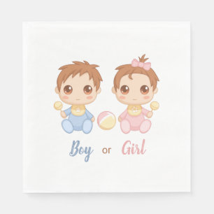 Baby Boy or Girl Gender Reveal Party Napkin
