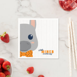 Baby Boy Orange Donkey Baby Shower Napkin