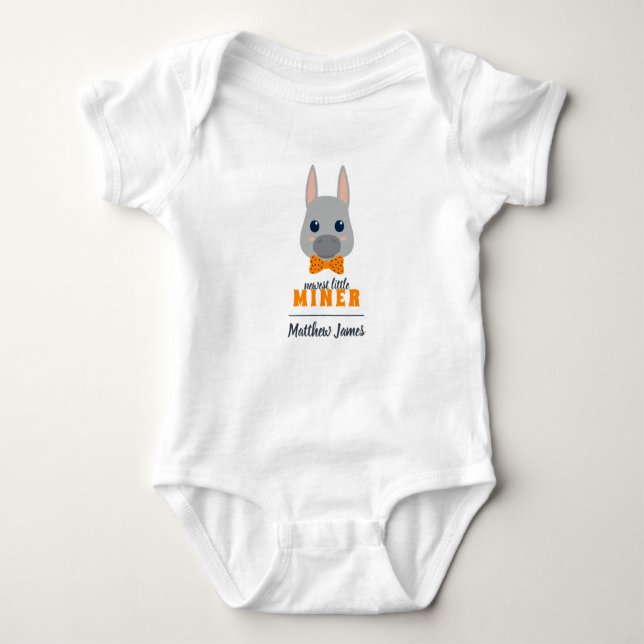 Baby Boy Orange Donkey Bodysuit (Front)