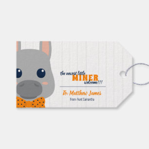 Baby Boy Orange Donkey  Gift Tags