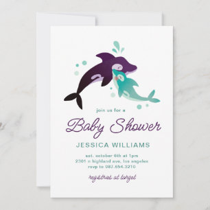 Baby Boy Orca Invitation