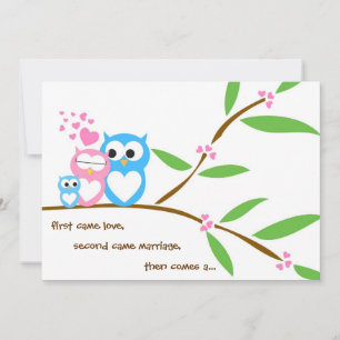 Baby Boy Owl Baby Shower Invitation