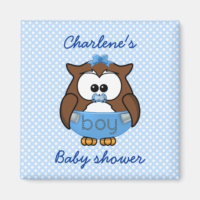 baby boy owl magnet (Front)