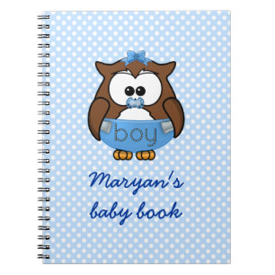 baby boy owl notebook