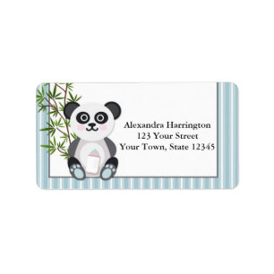 Baby Boy Panda, Stripes Label