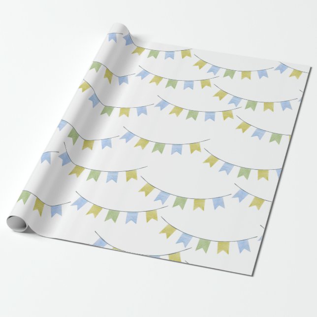 Baby Boy Party Decorations Baby Shower Wrapping Paper (Unrolled)