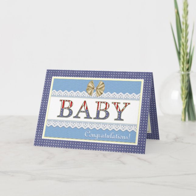 Baby Boy Patriotic Congratulations Card (Front)